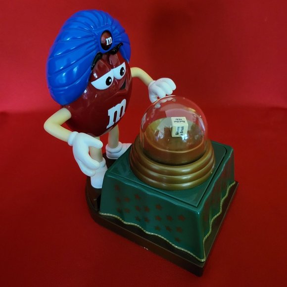 Fortune Teller M&M Candy Dispenser Red MM Blue Hat Green Table - Picture 12 of 12